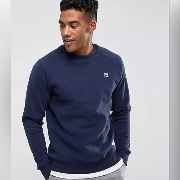 Unisex 1X FILA PREMIUM ESSENTIAL CREWNECK SWEATSHIRT NAVY Vintage - Picture 12 of 13